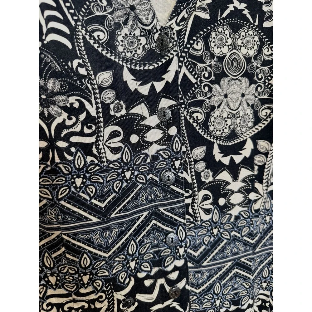 Vintage Tianello by Steve Barraza Womens Button Up Top Size M Artsy Fairy Grunge - Picture 4 of 10